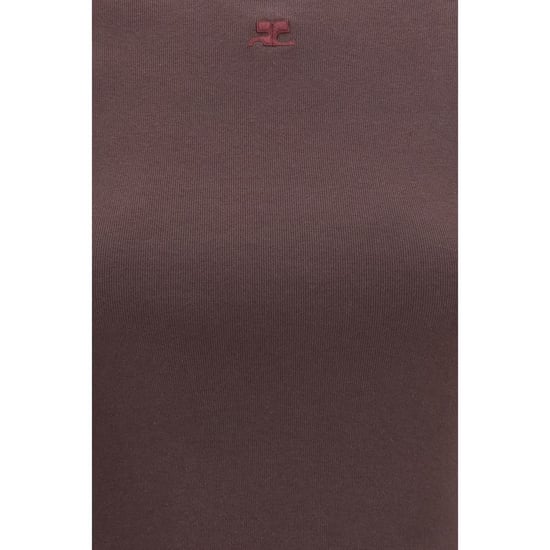 Camiseta de Algodón Marrón Courrèges - Image 3