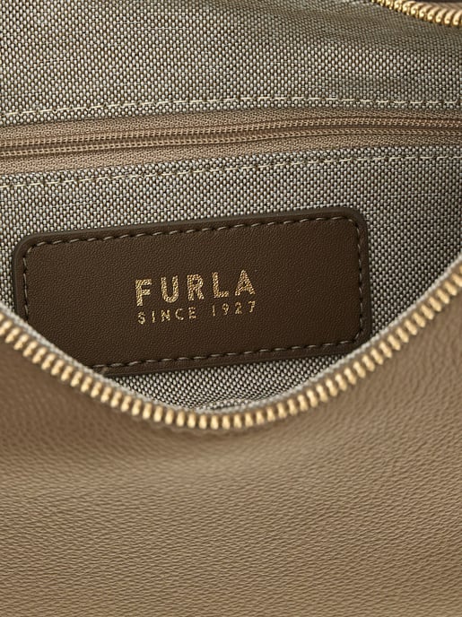 Bolso de Hombro de Piel deternera Beige Furla - Image 4