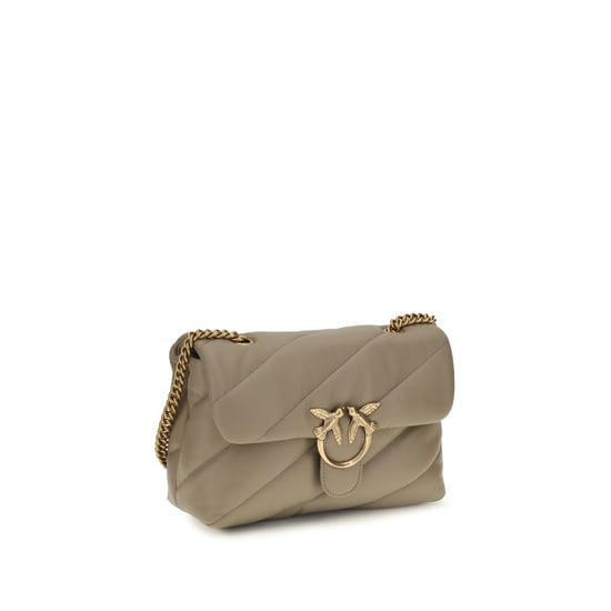 Bolso de Hombro de Cuero de Ternera Gris PINKO Bos Taurus - Image 2