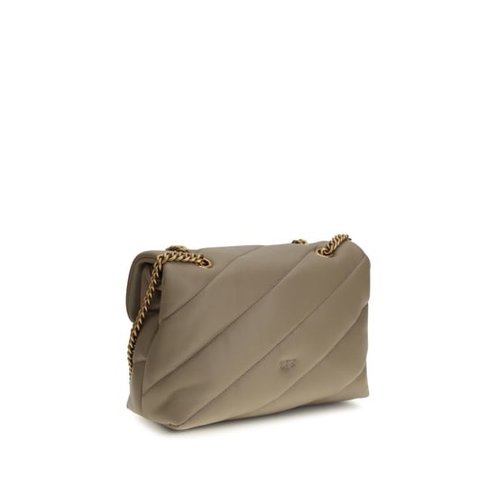 Bolso de Hombro de Cuero de Ternera Gris PINKO Bos Taurus - Image 3