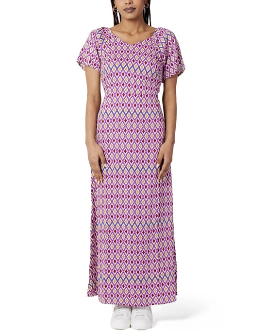 Solo Vestido Casual de Viscosa Púrpura - Image 1