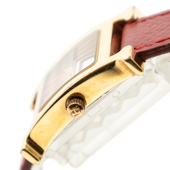 Hermès Heure H Watch  en  Red Cuero de becerro - Image 3