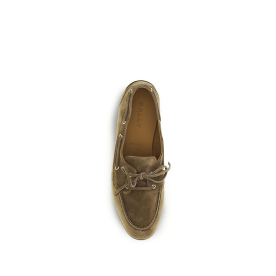 Mocasines Slip-On de Cuero de Búfalo Beige de Bally - Image 4