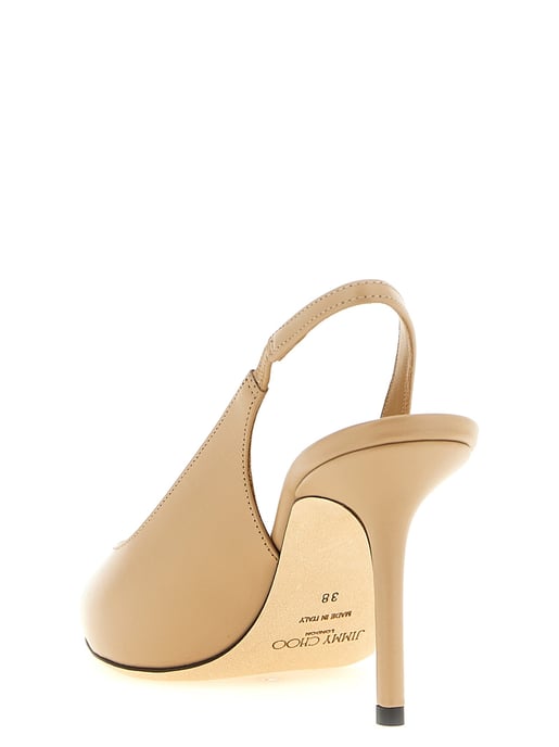 Zapatos de tacón alto de cuero beige Jimmy Choo - Image 3