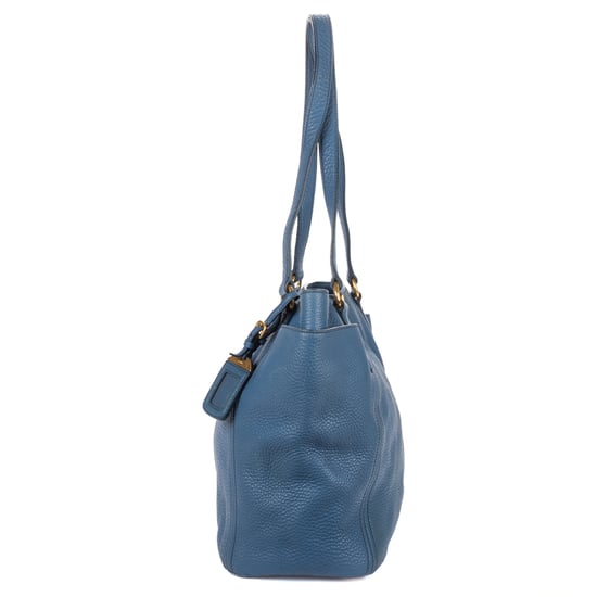 Prada Convertible Square Open Tote  en  Blue Cuero de ternero - Image 3