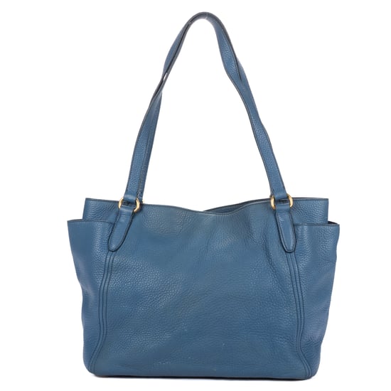 Prada Convertible Square Open Tote  en  Blue Cuero de ternero - Image 5