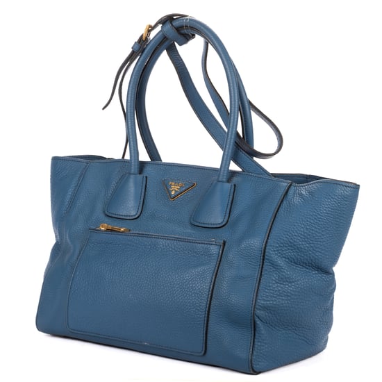 Prada Twin Pocket Double Handle Tote  en  Blue Cuero de ternero - Image 2