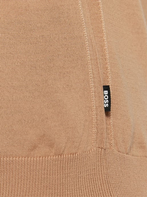 Men's Hugo Boss Slim Fit Rollneck Sweatshirt in Beige - Image 5