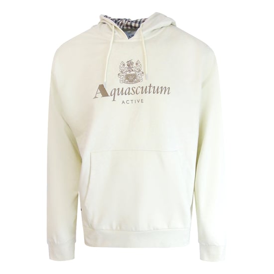 Sudadera Con Capucha Aquascutum Active Con Logo Grande, Color Blanco Viejo - Image 1