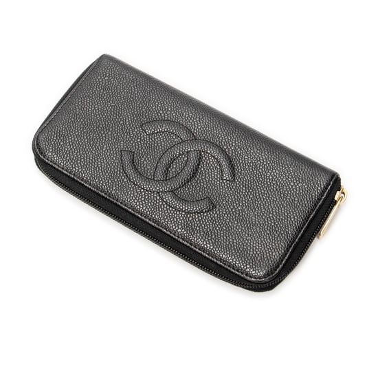 Chanel Timeless Zip Around Wallet en negro Cuero de ternero - Image 1
