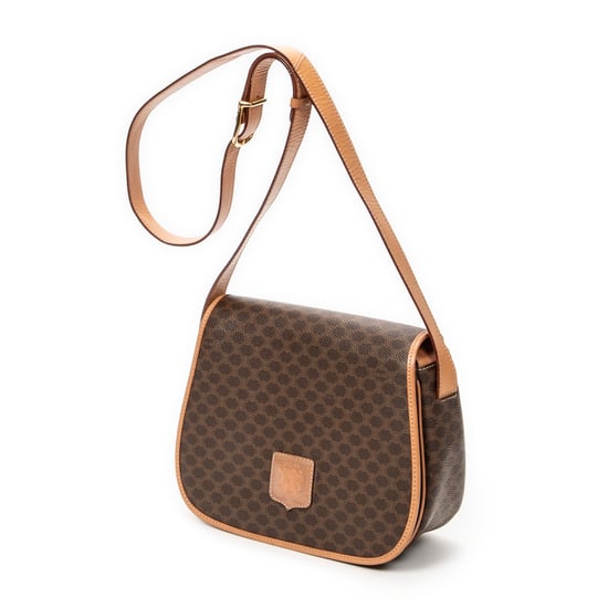 Celine Halfmoon Flap Crossbody en beige Lienzo recubierto - Image 2