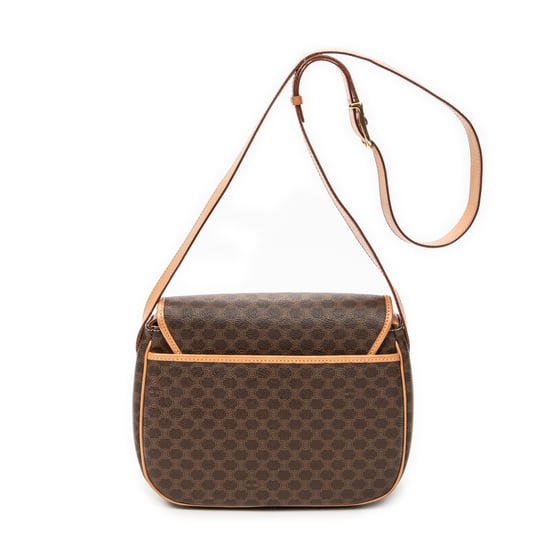 Celine Halfmoon Flap Crossbody en beige Lienzo recubierto - Image 5