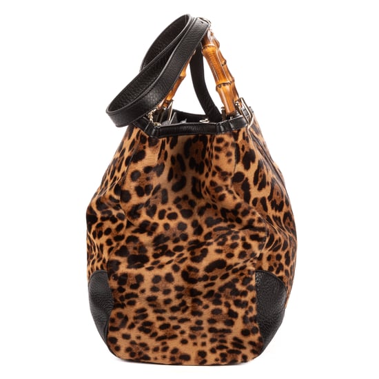 Gucci Bamboo Shopper Tote en Brown Pelos de pantorrilla - Image 3