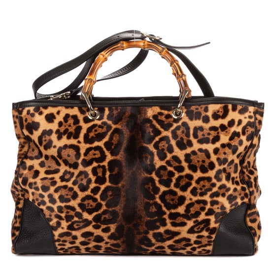 Gucci Bamboo Shopper Tote en Brown Pelos de pantorrilla - Image 5