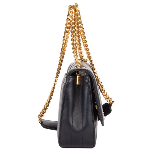 Yves Saint Laurent Vicky Chain Flap Crossbody en negro Cuero de ternero - Image 4
