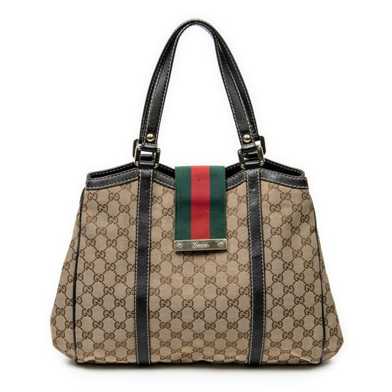 Gucci Web Shoulder Tote en beige Lienzo - Image 1