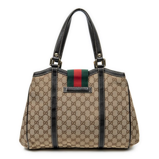 Gucci Web Shoulder Tote en beige Lienzo - Image 5
