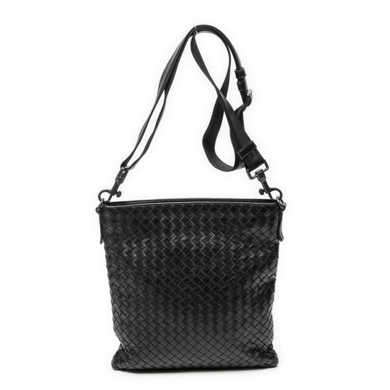 Bottega Veneta Small Flat Messenger en negro Cuero de becerro - Image 1