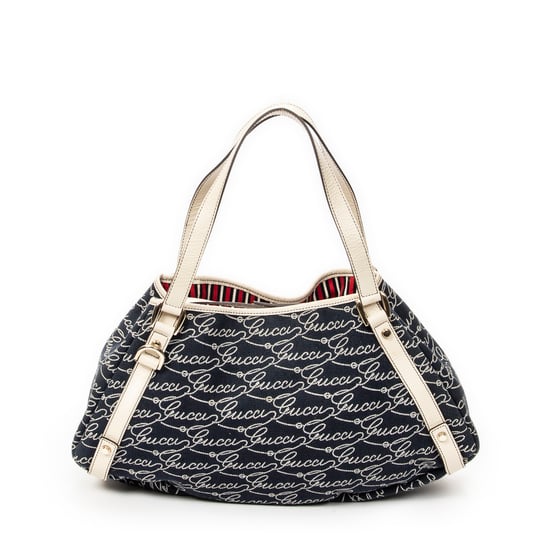 Gucci Abbey Hobo Diagonal  en  Blue Lienzo - Image 5