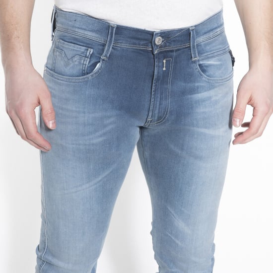 Replay Anbass Hyperflex Bio Slim Fit Jeans - Mid Blue Fade - Image 3