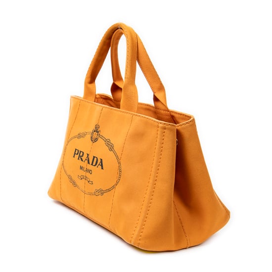 Prada Medium Canapa Tote en naranja Lienzo - Image 2