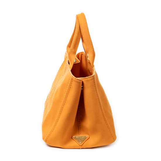 Prada Medium Canapa Tote en naranja Lienzo - Image 4