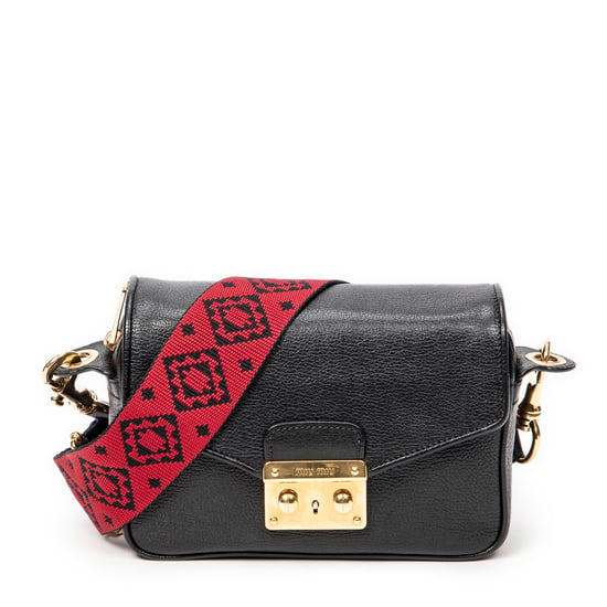 Miu Miu Pushlock Crossbody en negro Cuero de ternero - Image 1