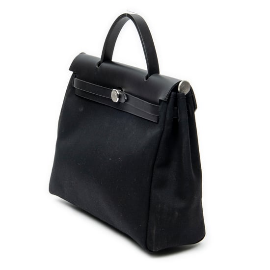 Hermès Herbag 2 in 1 PM en  negro Lienzo - Image 2
