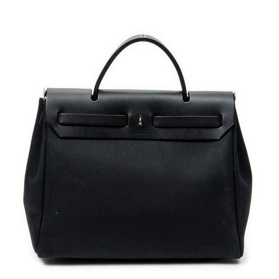Hermès Herbag 2 in 1 PM en  negro Lienzo - Image 5
