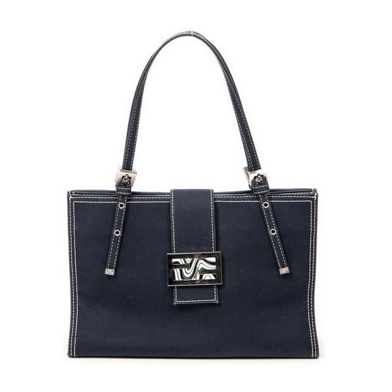 Fendi Vintage FF Marble Tote en Blue Lienzo - Image 1