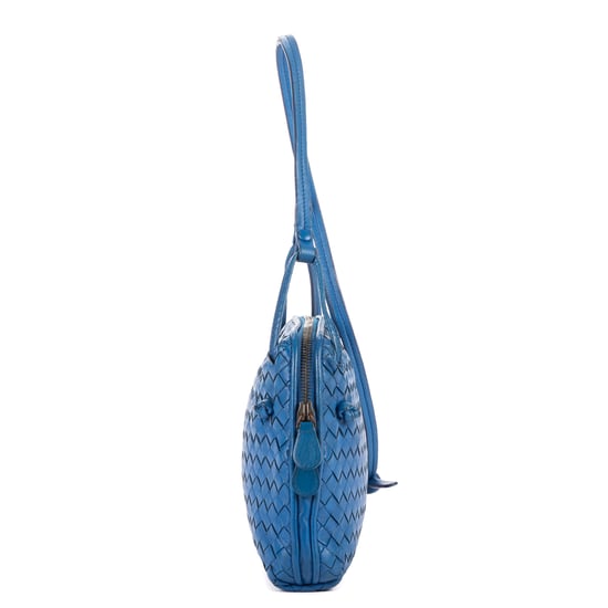 Bottega Veneta Nodini Single Zipper Small en Blue Cuero de becerro - Image 5