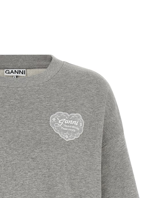 Sudadera de Algodón Orgánico Ganni Gris - Image 3
