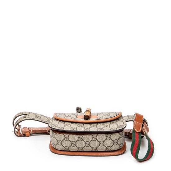 Gucci Mini Bamboo 1947 Belt Bag 80 en  beige Lienzo recubierto - Image 6
