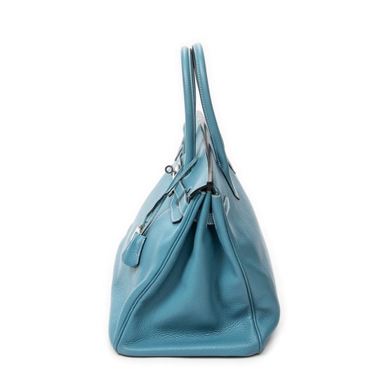 Hermès Birkin Retourne 35 en  Blue Cuero de ternero - Image 3