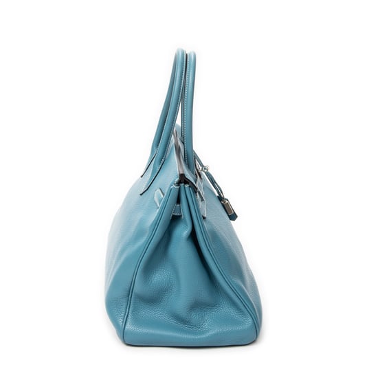 Hermès Birkin Retourne 35 en  Blue Cuero de ternero - Image 4