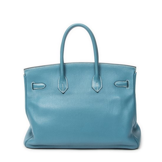 Hermès Birkin Retourne 35 en  Blue Cuero de ternero - Image 5