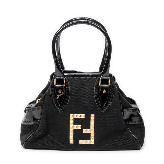 Fendi Small Du Jour Tote en negro Lienzo - Image 1