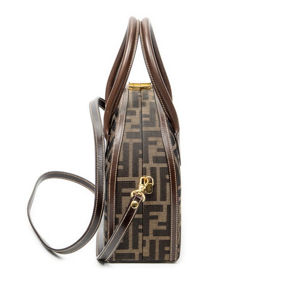 Fendi Vintage Half Moon Vanity Bag en marrón Lienzo - Image 3
