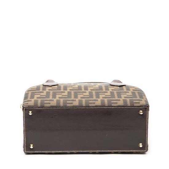 Fendi Vintage Half Moon Vanity Bag en marrón Lienzo - Image 4
