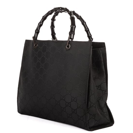 Gucci Bamboo Top Handle en negro Lienzo - Image 2