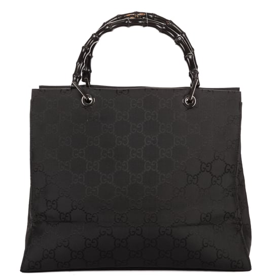 Gucci Bamboo Top Handle en negro Lienzo - Image 5