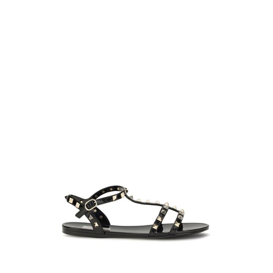 Sandalias Planas de Goma Negras Valentino Garavani - Image 1