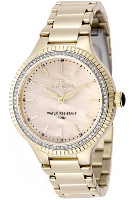 Invicta Angel 50646 Reloj de Mujer - Movimiento de Cuarzo - Acero Inoxidable con Esfera Dorada - 38 mm - Image 1