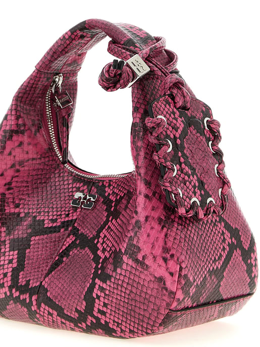 Bolso de mano de poliéster reciclado fucsia Ganni - Image 3