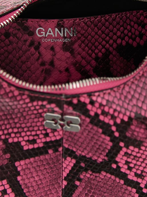 Bolso de mano de poliéster reciclado fucsia Ganni - Image 4