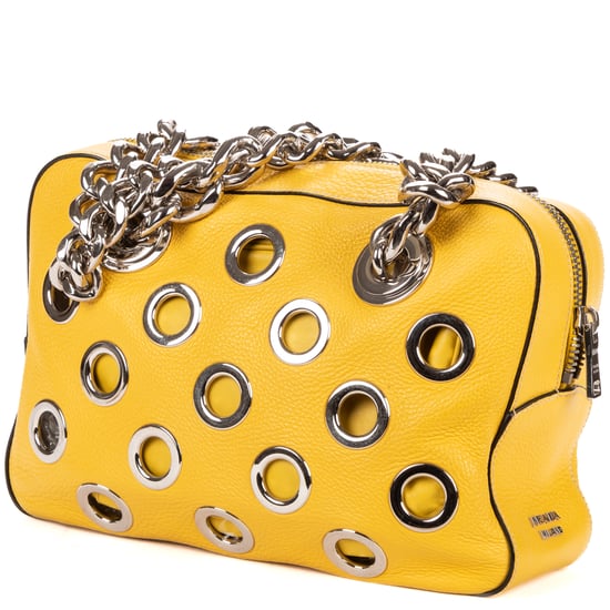Prada Small Grommet Canapa Tote  en  amarillo Cuero de ternero - Image 2