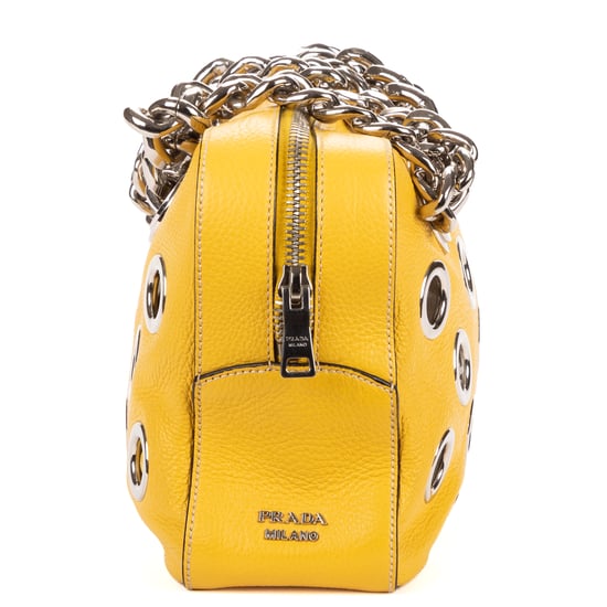 Prada Small Grommet Canapa Tote  en  amarillo Cuero de ternero - Image 3