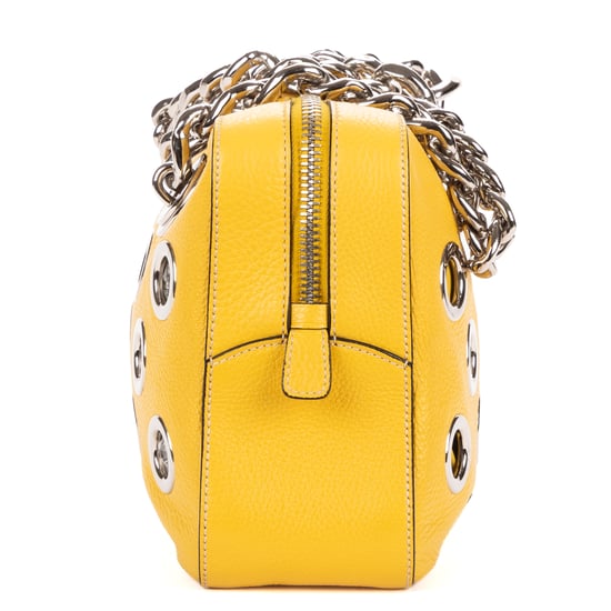 Prada Small Grommet Canapa Tote  en  amarillo Cuero de ternero - Image 4