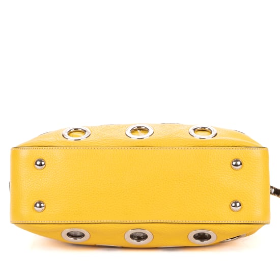Prada Small Grommet Canapa Tote  en  amarillo Cuero de ternero - Image 6
