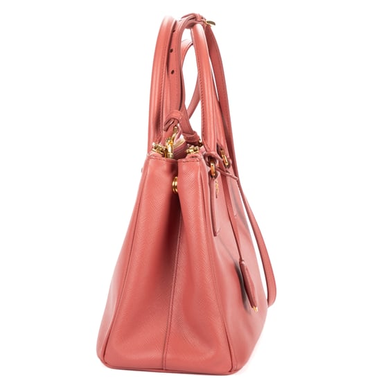 Prada Small Double Zip Galleria Tote Small en rosa Cuero de ternero - Image 4